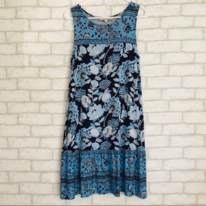 LOFT BEAUTIFUL BLUE PATTERNED DRESS